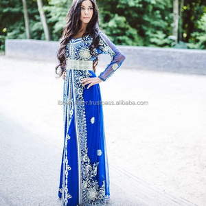 Kaftan de color azul real con hermosas cuentas y trabajo de bordado Venta caliente en Dubai - Product Image 1
