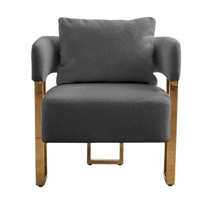 Silla Lateral Moderna TS con Patas de Metal Dorado, Silla Decorativa para Sala de Estar sin Ruedas, para Área de Vestir o Sala de Recepción - Product Image 4