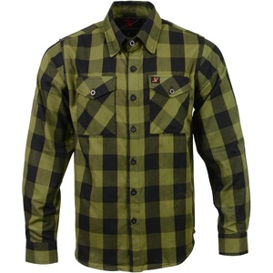 Men's <b>Green</b> <b>Black</b> Plaid Long Sleeve Button Down Casual Shirt 100% Cotton Flannel Autumn Wear Full Length Collar - Product Image 3