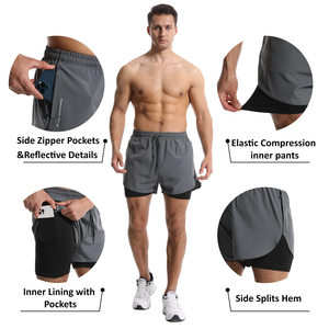 Shorts Deportivos Esenciales para Hombre, Directo de Fábrica, Shorts de Gimnasio Personalizados, Shorts de Malla para Gimnasio, Spandex y Nailon con Servicio OEM y ODM - Product Image 3