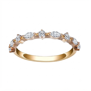 Bague de fiançailles et de mariage personnalisée pour femme SHRAMAN, plaquée or 10 carats, avec moissanite ovale taillée sur mesure et sertie à griffes, style tendance - Product Image 1