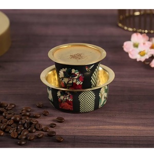 Beautiful Coloured Handmade Dabara Set Traditional Brass <b>Cup</b> and <b>Saucer</b> Elegant Tea Coffee Kitchenware At Wholesale Price - Product Image 1