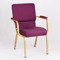 Chaises d'église empilables modernes avec accoudoirs et poignée, en métal et fer, pour hôtels et hôpitaux, mobilier commercial