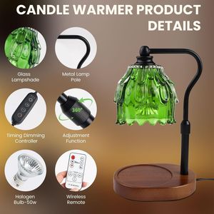 Wireless Remote Control Dimmable Candle Warmer Lamp with <b>Timer</b> Height Adjustable Wax Melts for Jar Candles - Product Image 4