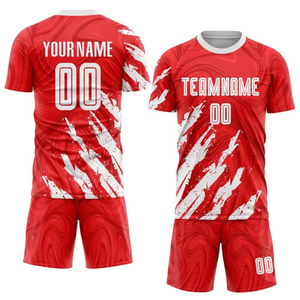Ensemble de maillots de football unisexes personnalisables, blanc, impression sublimée, évacuation de l'humidité, manches courtes, uniforme sportif adulte, toutes saisons - Product Image 5