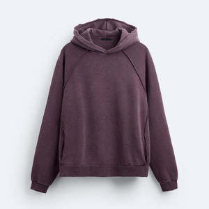 Conjunto de Sudadera y Pantalones Morados Oversize para Hombre, Cuello Redondo, Personalizado, Lavado Ácido, Primavera-Otoño - Product Image 4