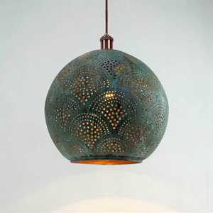 Lampes suspendues contemporaines Deco, abat-jour en fer forgé fait main, lampe suspendue gravée au laser style marocain - Product Image 1