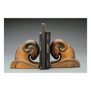 Luxury Gold Finish Engraved Aluminium 2-Piece Decorative Bookend Set for Modern Home and Office Bookshelf Styling - Product Image 2