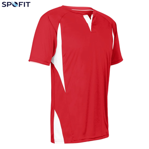 Camiseta Deportiva de Fútbol Roja para Hombre, Manga Corta, Cuello en V, Poliéster que Absorbe la Humedad, Corte Regular para Adultos - Product Image 1