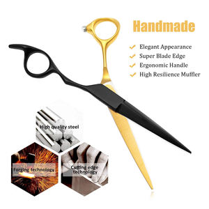 Kit de ciseaux de barbier professionnels en acier inoxydable 4Cr13, pour droitiers, pliables, légers, ciseaux de coupe et d'éclaircissement des cheveux, personnalisables - Product Image 6