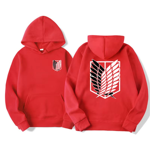เสื้อฮู้ด Attack On Titan Wings Of Freedom สีดำสำหรับผู้ชาย แบบสวม มีกระเป๋า - Product Image 3
