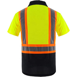 Hi Vis Polo Shirt Safety Work Polo Shirt High Reflective Poly Tape 5cm Short Sleeves Hi Vis Winter Golf Shirts Safety Wear - Product Image 3