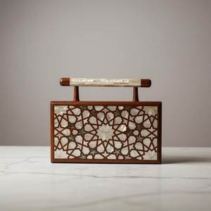 NEHA ENTERPRISES NE-576 Pochette en bois artisanale moderne avec incrustation florale, coffret cadeau promotionnel de luxe personnalisé - Product Image 3