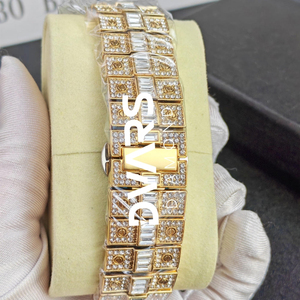 Montre à quartz élégante à cadran carré unisexe, entièrement incrustée de cristaux, luxe hip-hop, bracelet 20 mm, montre-bracelet à aiguilles 42 mm - Product Image 4
