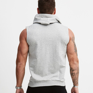 Men Gym <b>Workout</b> Sleeveless <b>Hoodie</b> Lightweight and Breathable Zipper Drawstring <b>Hoodie</b> for Fitness Bodybuilding - Product Image 2