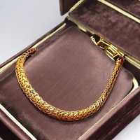 Bracelets pour hommes en laiton plaqué or micro 14K 18K 24K, style byzantin, chaîne en or, bijoux de mode, vente en gros