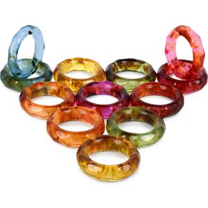 Resin <b>Napkin</b> Rings Set Colorful Modern Luxury Design Table Decor <b>Party</b> Accessories Stocked Eco-Friendly Durable 4.5cm Width - Product Image 1
