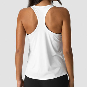 Camiseta sin mangas de talla grande con elástico en cuatro direcciones, 80% poliéster 20% elastano, corte largo con dobladillo curvo, para gimnasio y deportes activos, venta al por mayor - Product Image 2