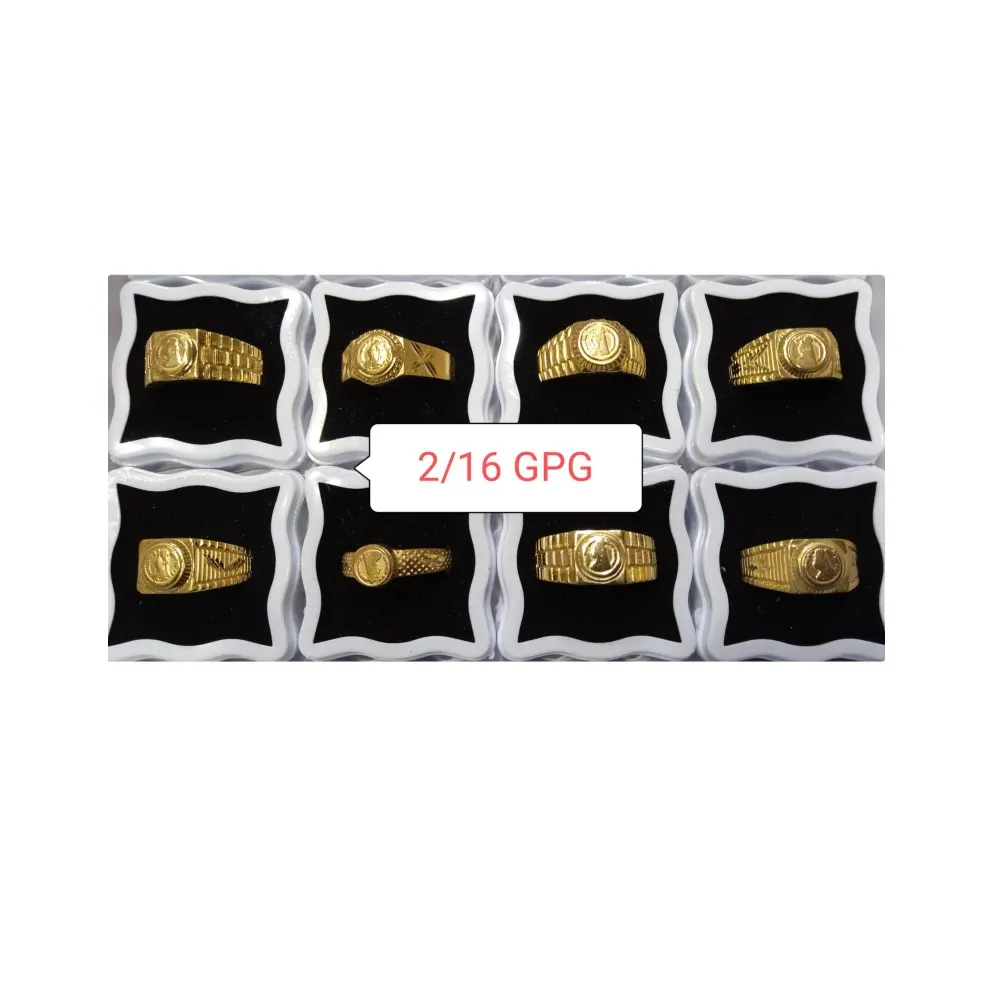Wholesale Men's Fashion Jewelry Customized Plain Ginni Ring Pure Gold Plated Multi-Shaped Wearing Ring at Low Prices