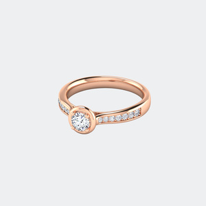Anillo Solitario Redondo de 0.55CTW con Canal de Bisel Parcial - Product Image 6