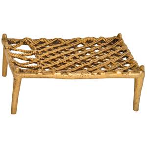 Charpai de cuerda indio tradicional hecho a mano de 4 pulgadas en latón hecho en La India para regalar hermosos objetos decorativos - Product Image 1