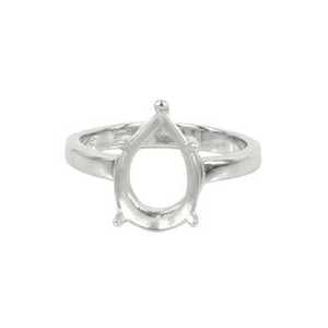 Sólido de moda hueco pera punta ajuste 9X13 MM tamaño clásico Collet taza anillo 925 plata esterlina joyería fina para mujeres - Product Image 3