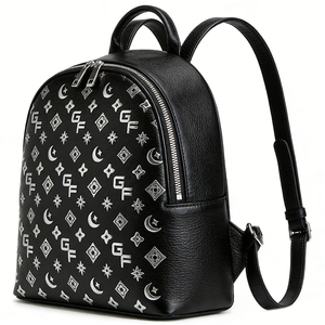 OEM Custom Women's Waterproof Embossed PU Leather Genuine Leather <b>Backpack</b> High Quality Luxury Bag Zipper Waterproof Factory - Product Image 4