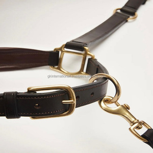 Vente en gros de produits de selle équestre pour chevaux licou en cuir noir de qualité supérieure en épi complet ensemble de boucles à double couronne - Product Image 5