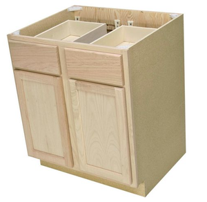 Armoire de cuisine à double porte Shaker avec base en bois grainé B27, modulaire RTA - Product Image 2