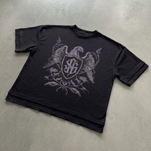 Camiseta Negra de Manga Corta para Hombre, con Logotipo Estampado en la Parte Delantera, Cuello Redondo, Estilo Casual, de Algodón, Corte Regular, Diseño Estampado - Product Image 2
