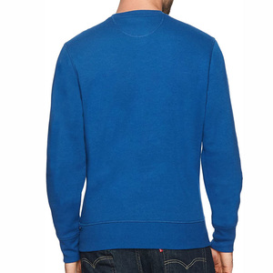 Men's Royal Blue Long Sleeve Crew Neck Pullover Sweatshirt 100% Polyester Fleece Winter Breathable Plus Size Regular Fit Solid - Product Image 2