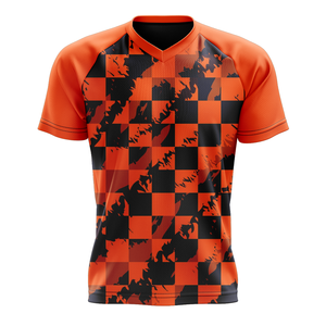 Camiseta de manga corta con cuello en V para hombre, corte ajustado, con logotipo bordado en 3D en la parte trasera del cuello, transpirable y de secado rápido, tejido informal. - Product Image 3