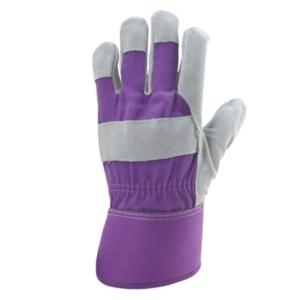Gants de travail robustes en cuir de vachette pleine fleur de haute qualité avec dos en toile et manchette de sécurité pour la construction et le jardinage - Product Image 1