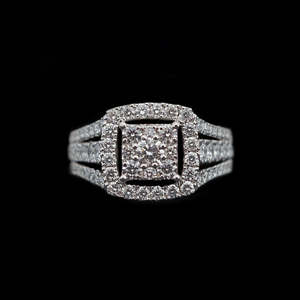 Fashionable Square Cut Full-Iced Out Moissanite Diamond <b>Ring</b> For Women & Men Trendy Diamond <b>Cushion</b> Cluster <b>Ring</b> In 14k Gold - Product Image 3