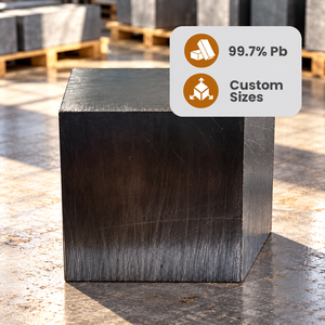 Barras de Plomo Puro al 99.97% Fabricadas en Malasia, Grado Industrial, Protección Contra Radiación, Acabado Mecanizado, 4x4x2, Gris - Product Image 1
