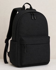 <b>Black</b> Canvas Student <b>Backpack</b> School Bag Zipper Daypack Casual Travel Daypack - Product Image 1
