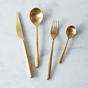 Premium Stainless Steel Cutlery <b>Set</b> Customized Logo Latest French Style Metal Spoon Knife Fork <b>Silver</b> Tableware <b>Set</b> - Product Image 5