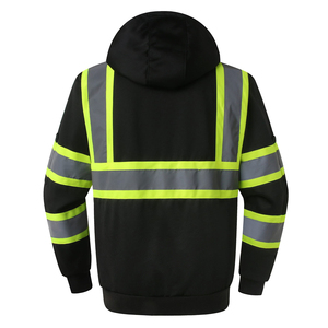 100% Polyester <b>Hi</b> <b>Vis</b> Pullover <b>Hoodie</b> Reflective Safety Security Work Wear Construction <b>Hoodie</b> In Solid Color - Product Image 5