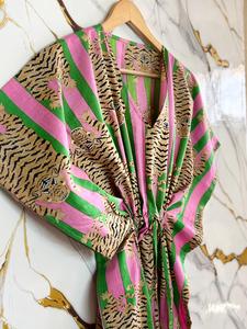 Women Tiger Print <b>Kaftan</b> Dress Wholesale Bulk Cotton <b>Beach</b> Wear Dubai Style - Product Image 3