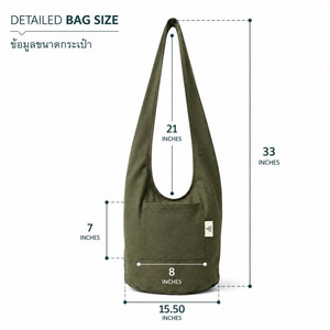 Bolso bandolera de lona de algodón personalizado con bolsillos con cremallera |   Bolsa de Viaje para Yoga al por Mayor - Product Image 2