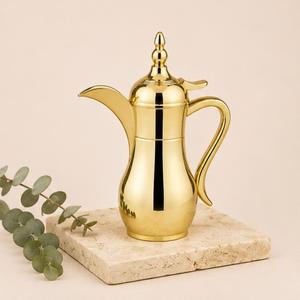 Cafetière arabe Dallah plaquée or, pot à Qahwa traditionnel en acier inoxydable pour les cadeaux du Ramadan et de l'Eid Mubarak, Moyen-Orient - Product Image 6