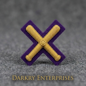 Custom Masonic Regalia Bullion <b>Wire</b> Crossed Batons Badge Hand Embroidered <b>Silver</b> <b>Wire</b> Purple Felt Crest Masonic Lodge Emblems - Product Image 6