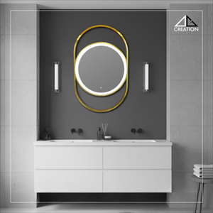 ตกแต่งผนังห้องน้ำด้วยงานศิลปะติดผนังแบบกรอบคู่เคลือบ PVD สแตนเลสสตีลปรับแต่งได้ ดีไซน์หรูหรา รูปทรงไม่สมมาตร เหมาะสำหรับงานแต่งงาน - Product Image 6