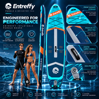 Planche à pagaie gonflable portable ENTROFFY avec pont antidérapant en EVA et accessoires pour le yoga, la pêche et le surf