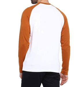 Camiseta de algodón personalizada al por mayor, cuello redondo, manga larga, manga raglán, fabricante, suministro, camisetas para hombre - Product Image 5