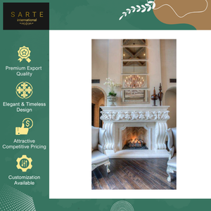 Top Notch Quality Eco-Friendly Luxury Marble <b>Fireplace</b> Mantel Surround with Art Deco Design for Home Villa Indoor Use - Product Image 5