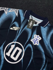 New Retro Soccer Jersey Style Football Jersey Sublimation <b>Flame</b> Print Polo <b>Shirt</b> Low MOQ Wholesale Argentina Style Graphic <b>Shirt</b> - Product Image 5