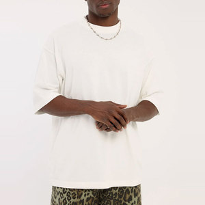 T-shirt à épaules tombantes de haute qualité, coupe oversize unisexe pour hommes et femmes, idéal pour l'été, léger, confortable, col rond, prix bas - Product Image 5