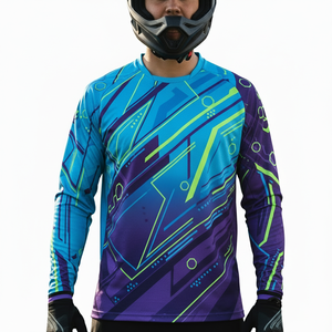 Maillots de cyclisme homme respirants et imprimés pour l'été, personnalisables en gros, pour VTT, moto, BMX, DH, séchage rapide - Product Image 1