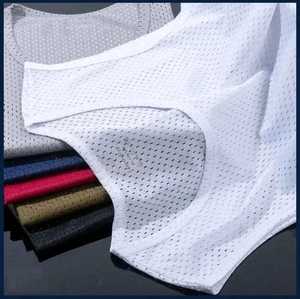 Men's ice silk mesh tanktop gym <b>stringer</b> fitness <b>vest</b> sleeveless muscle shirt transparent bodybuilding - Product Image 1